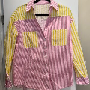 Striped Pink and Yellow SHIRT + SHORTS Set